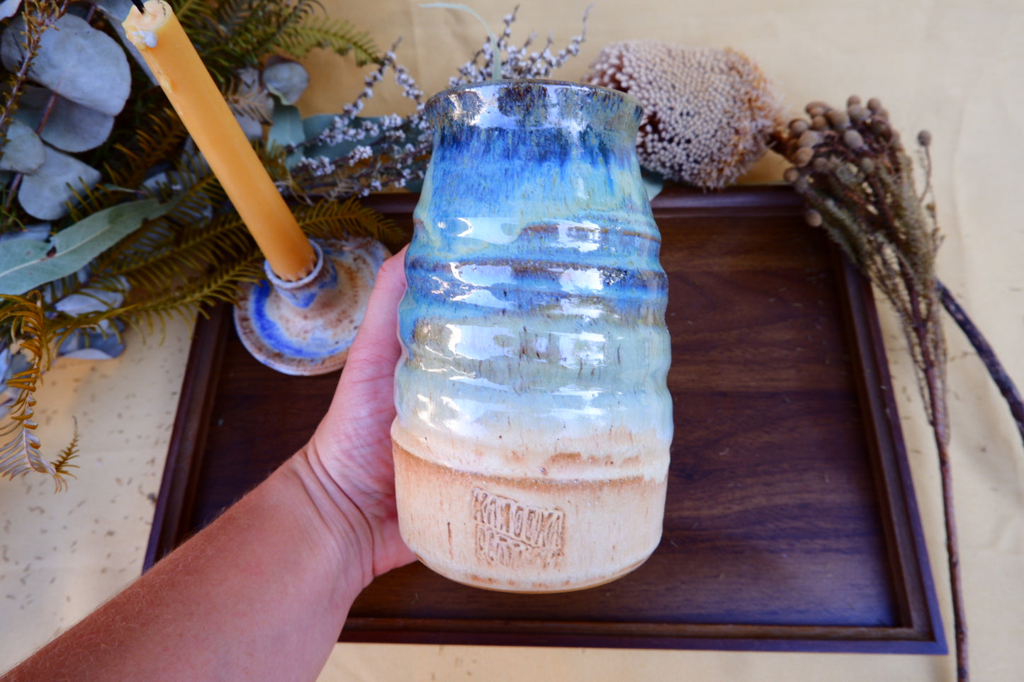 Tall Lapis Vase